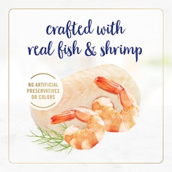 Crafted with real fish & shrimp. No artificial preservatives or colors.