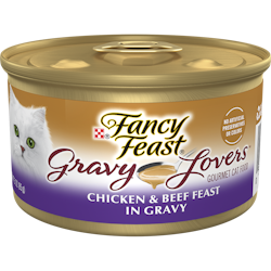 Purina Fancy Feast Gravy Lovers Chicken and Beef Feast Gourmet Cat Food in Wet Cat Food Gravy 