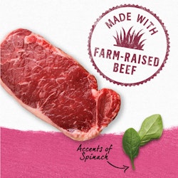 made with farm-raised beef