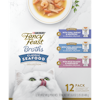 Paquete variado de 12 porciones de alimento húmedo para gatos Fancy Feast® Classic Seafood Broths