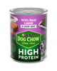 Dog chow high protein wet food in savory gravy with lamb