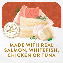Made With Real Salmon, Whitefish, Chicken or Tuna