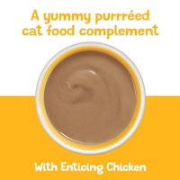 pured cat food compliment with chicken