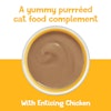 pured cat food compliment with chicken