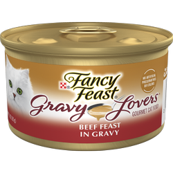 Purina Fancy Feast Gravy Lovers Beef Feast Gourmet Cat Food in Wet Cat Food Gravy 