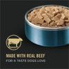 Elaborado con carne real de res para lograr un sabor que los perros aman