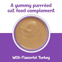 pured cat food compliment with turkey