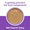 pured cat food compliment with turkey