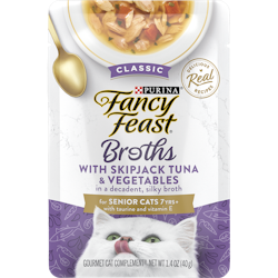 Purina Fancy Feast Broths Senior Cat Food Broth Complement Classic with Skipjack Tuna and Vegetables