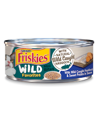 Friskies Wild Favorites Mini Bites with Natural Wild Caught Haddock and Sweet Potato in Sauce Wet Cat Food
