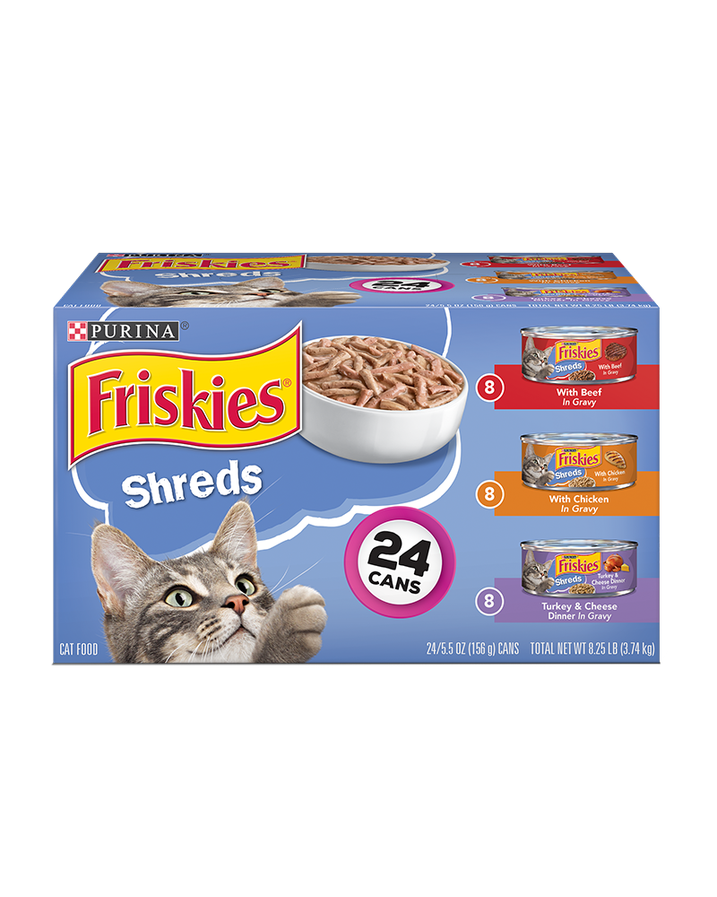 Friskies Shreds Wet Cat Food Variety Pack 24Ct Purina