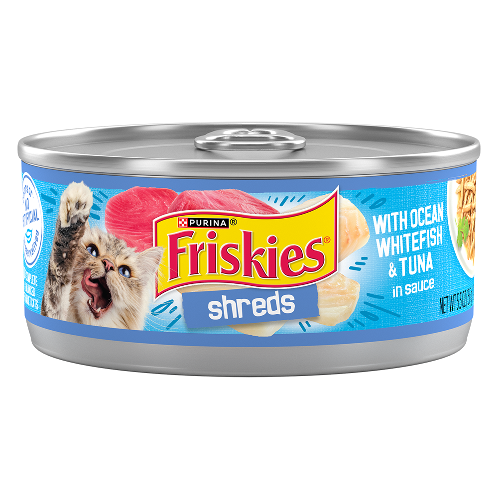 Friskies Savory Shreds with Ocean White Fish & Tuna Canned Cat Food