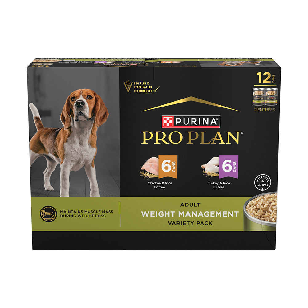 Pro Plan Weight Management Wet Dog Food Variety 12pk Purina US