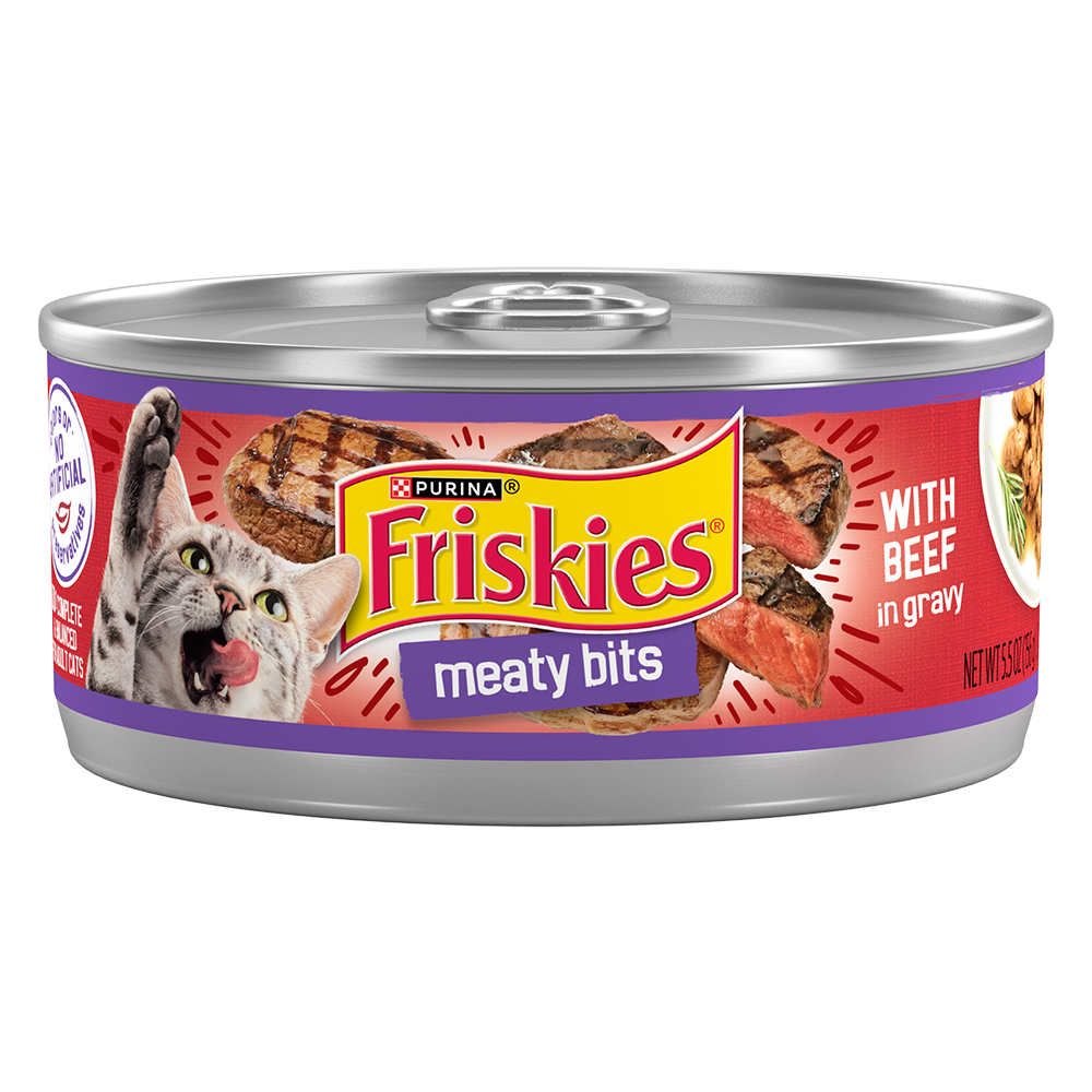 Friskies Meaty Bits With Beef In Gravy Canned Cat Food Friskies Meaty Bits With Beef In Gravy Canned Cat Food