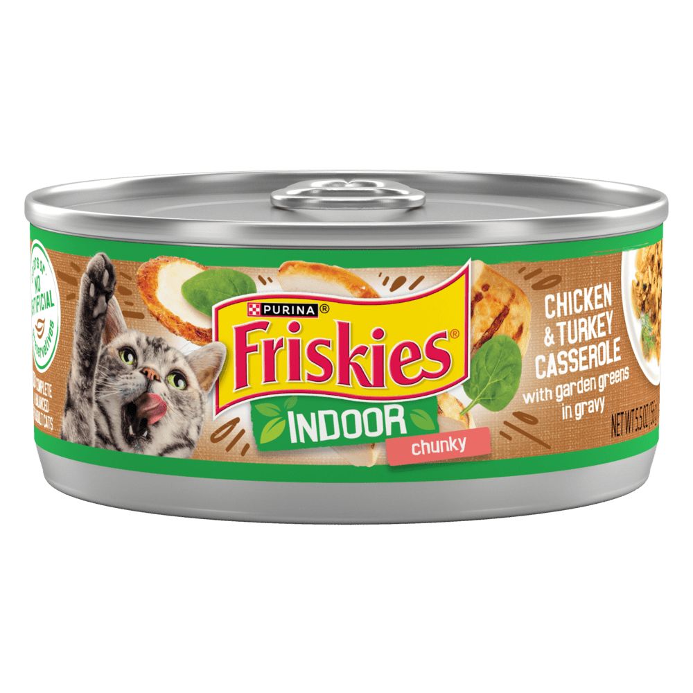 Friskies Selects Indoor Chunky Chicken and Turkey Casserole Canned Cat Food