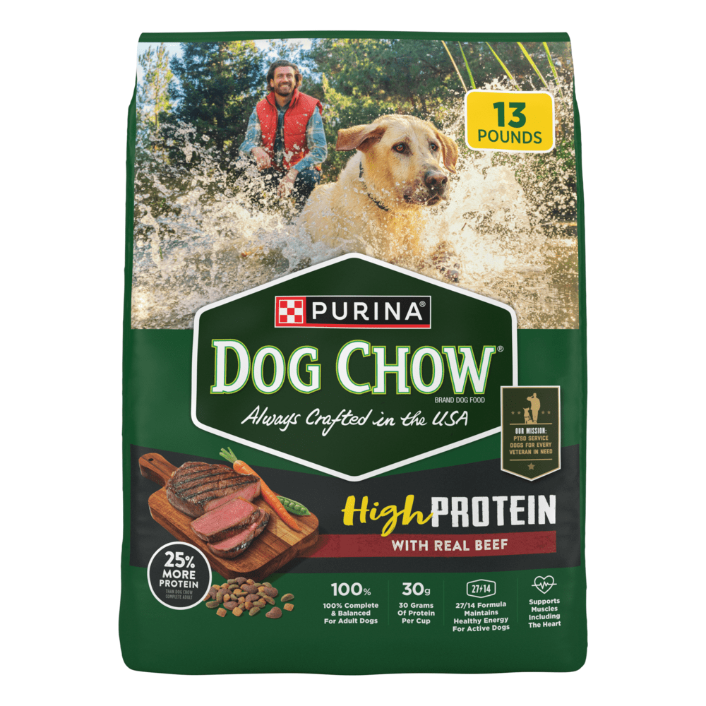 Dog Chow High Protein Dry Dog Food with Real Beef Purina US