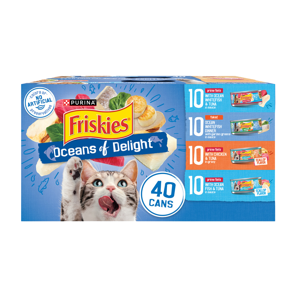Friskies Oceans of Delight Wet Cat Food Variety Pack 40Ct Purina US