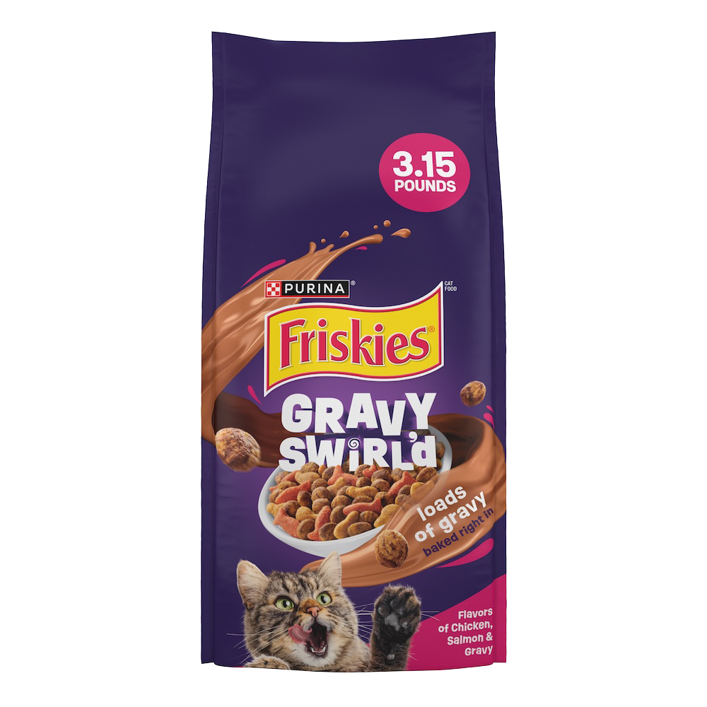 Friskies Gravy Swirlers Chicken & Salmon Flavor Dry Cat Food