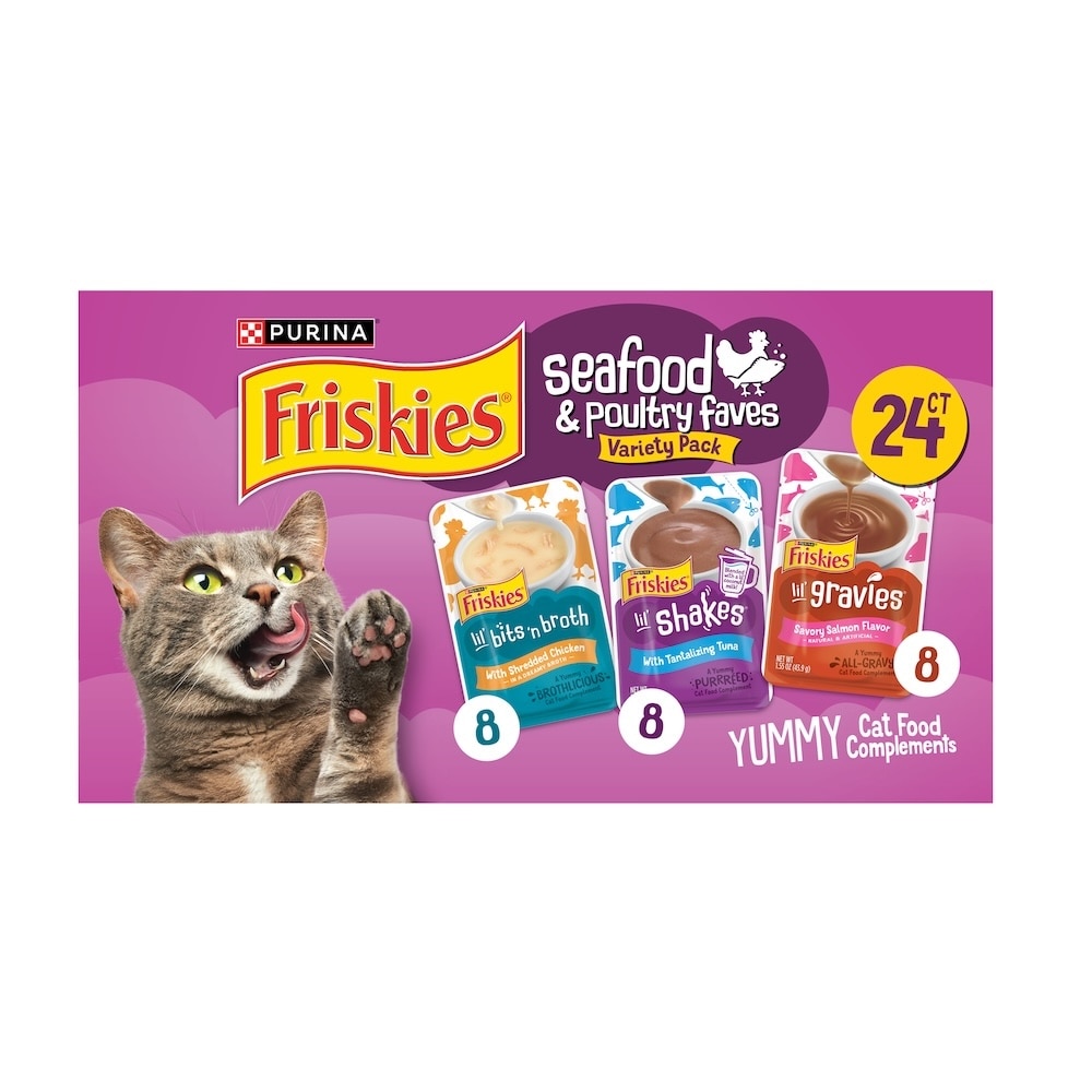 Friskies Seafood Poultry Cat Food Topper Variety Pack 24CT Purina