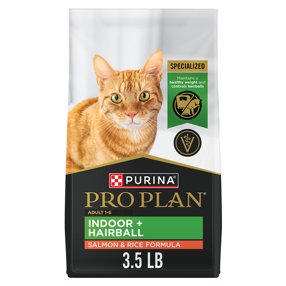 Pro Plan Indoor Hairball Salmon Rice Dry Cat Food Purina US