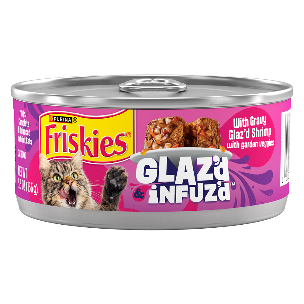 Friskies Glaz'd and Infuz'd Shrimp In Gravy Wet Cat Food | Purina US