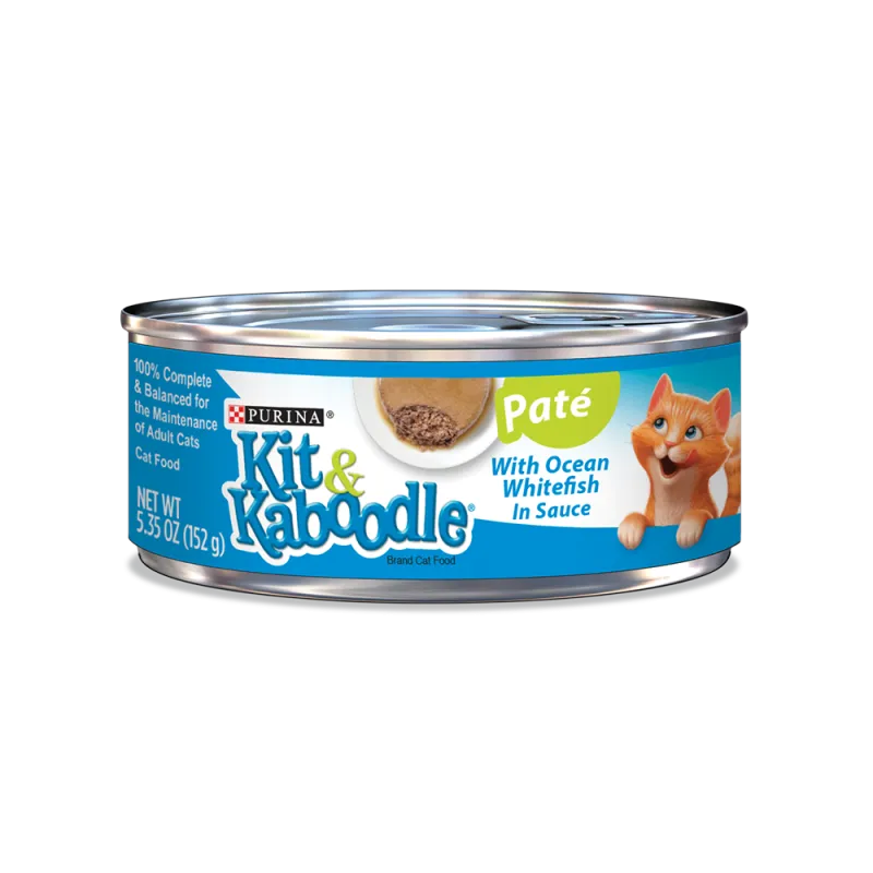 Alimento húmedo para gatos Kit & Kaboodle: paté con pescado blanco marino en salsa