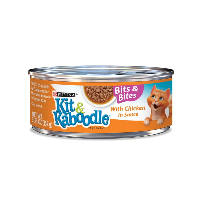 Alimento húmedo para gatos Kit & Kaboodle: bocaditos con pollo en salsa