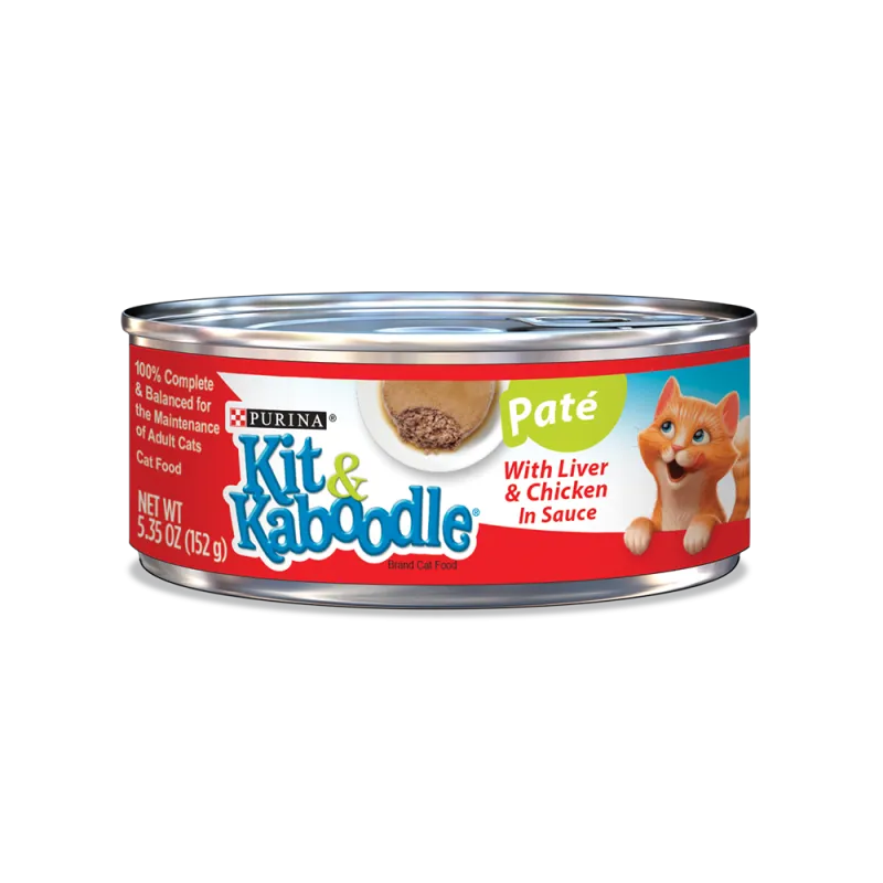 Alimento húmedo para gatos Kit & Kaboodle: paté con hígado y pollo en salsa