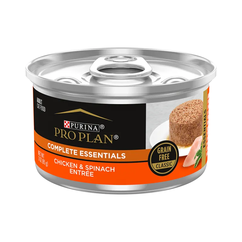 Alimento húmedo para gatos Pro Plan Complete Essentials Grain Free plato principal clásico con pollo y espinaca