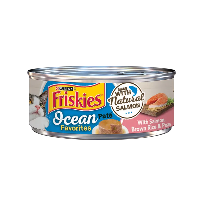 Alimento Húmedo para gatos Friskies Ocean Favorites Paté With Salmon, Brown Rice & Peas 