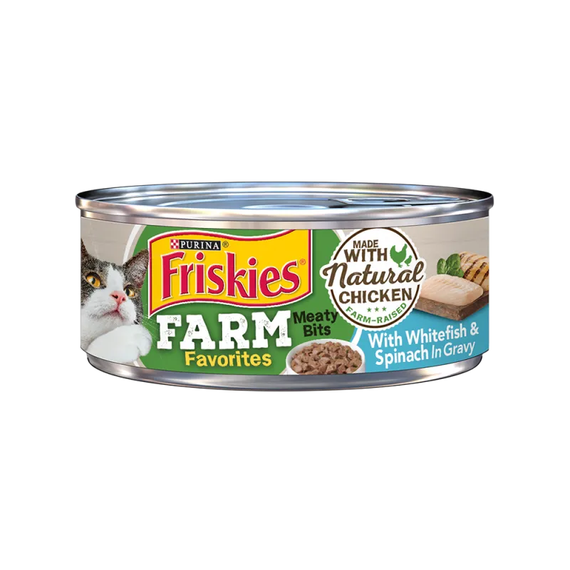 Friskies Farm Favorites Meaty Bits With Whitefish & Spinach In Gravy Wet Cat Food