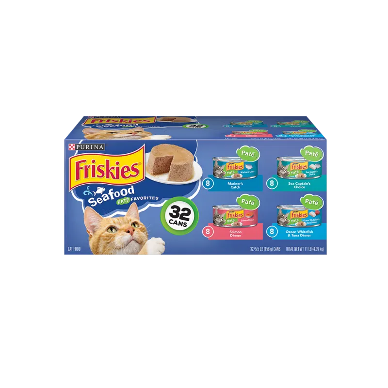 Friskies Seafood Paté Favorites Wet Cat Food 32 Ct Variety Pack