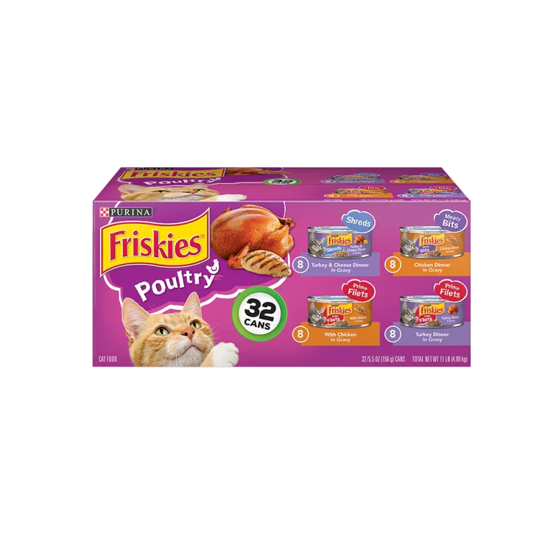 Friskies Poultry Wet Cat Food 32 Ct Variety Pack