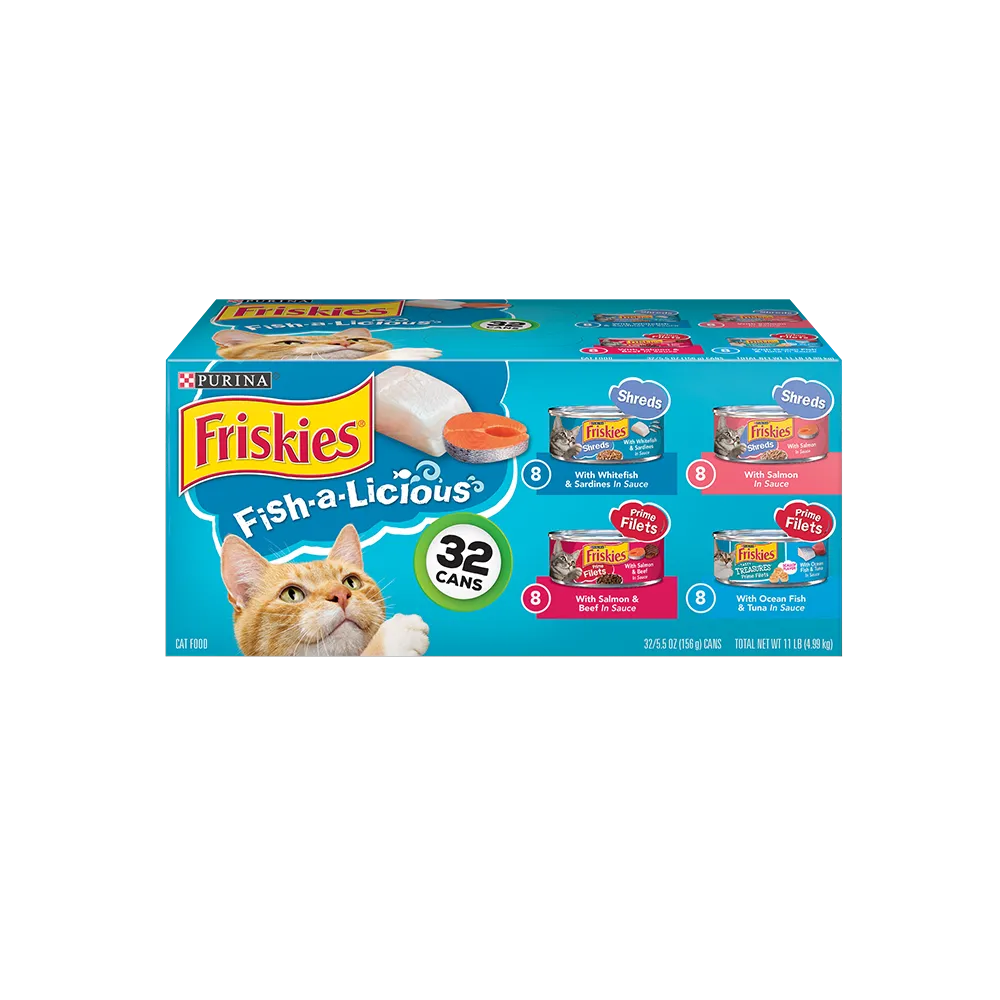 Friskies Fish-a-Licious Wet Cat Food 32 Ct Variety Pack
