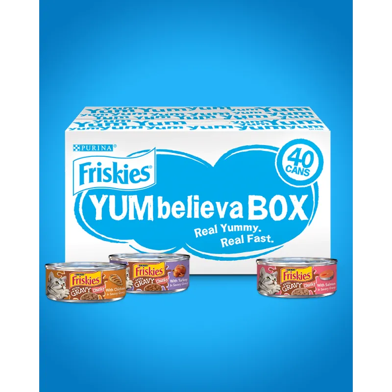 Friskies YUM-azing Extra Gravy Wet Cat Food 40 Ct Variety Pack