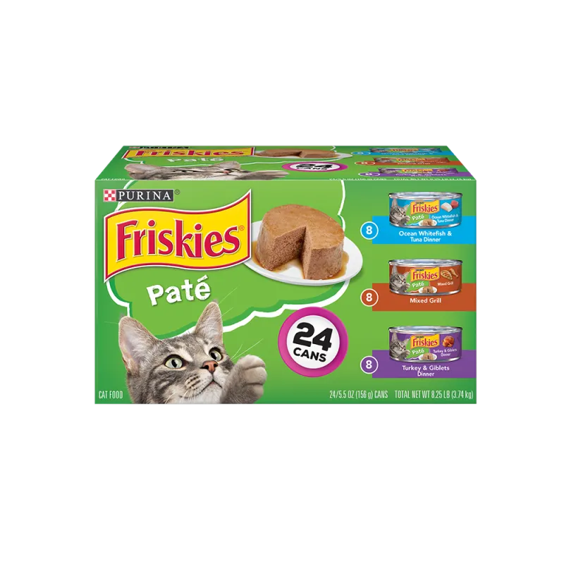 Alimento húmedo para gatos Friskies Paté en paquete variado de 24 unidades