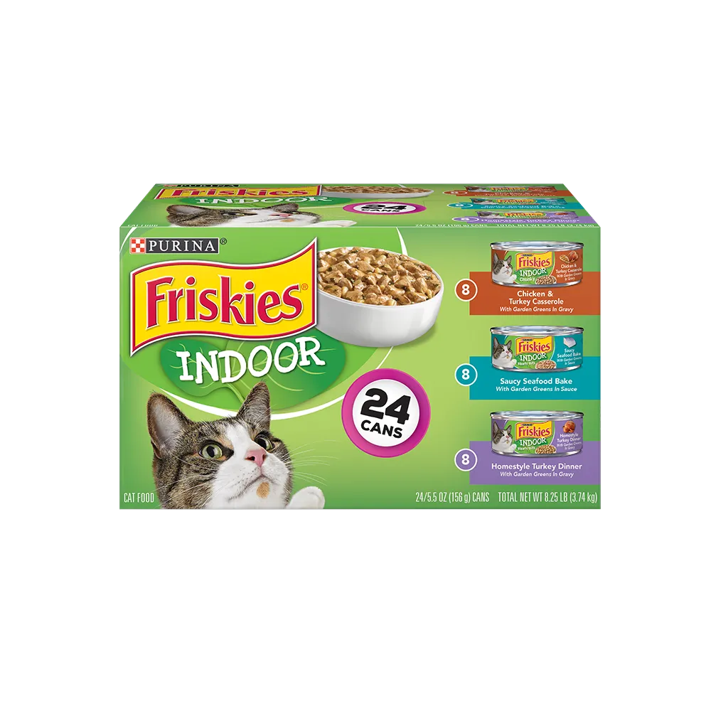 Friskies Indoor Wet Cat Food 24 Ct Variety Pack