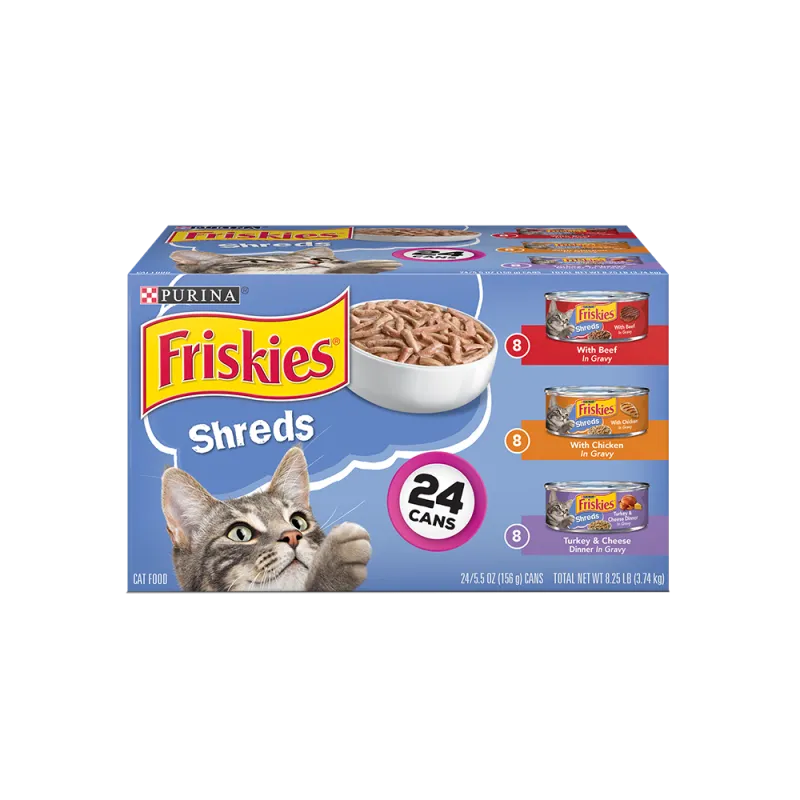 Paquete surtido de 24 unidades de alimento húmedo para gatos Friskies Tiras