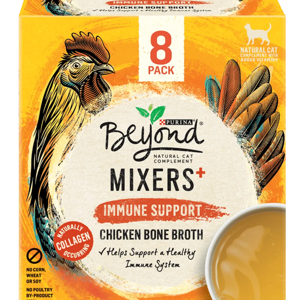 Beyond Mixers+ Immune Support Chicken Bone Broth for Cats Multipack