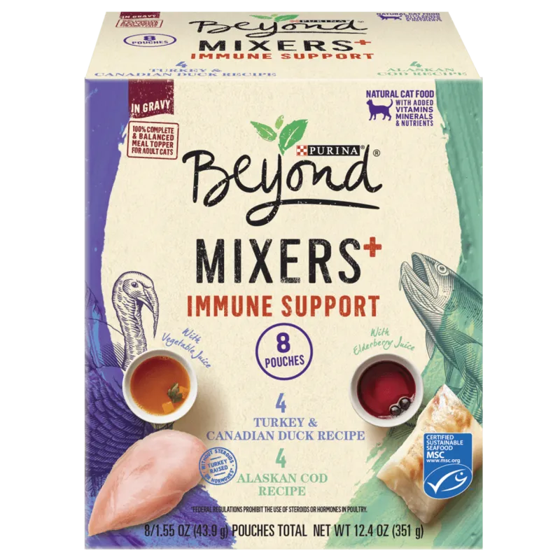 Paquete surtido de apoyo del sistema inmunitario para gatos completo y balanceado Beyond Mixers+