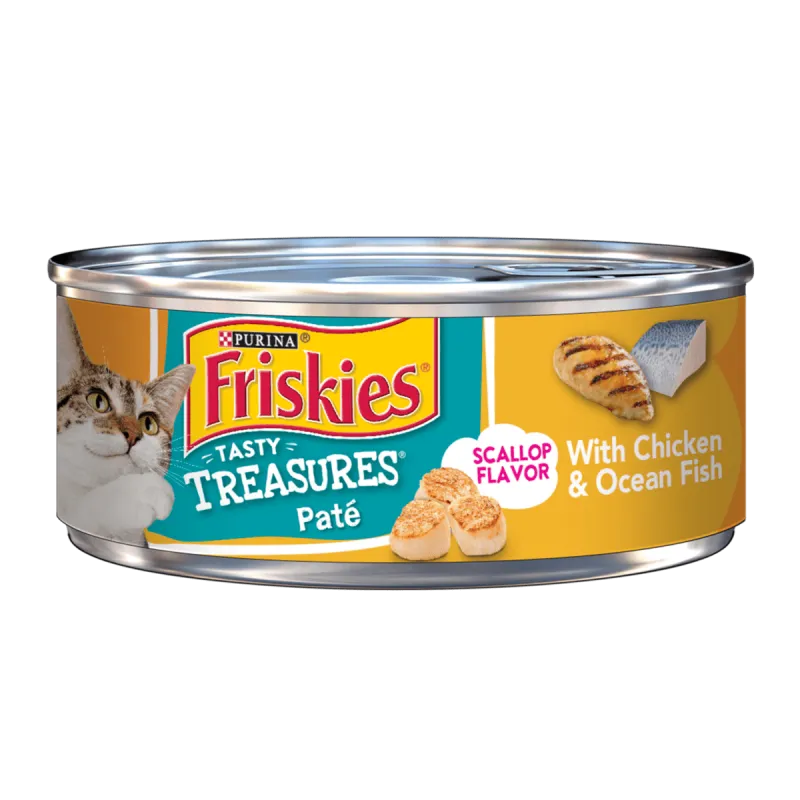 Alimento húmedo para gatos Friskies Tasty Treasures de paté con pollo y pescado marino