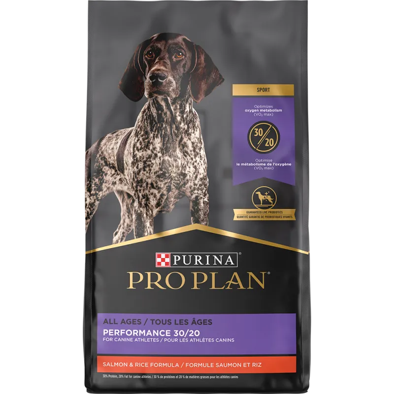 Alimento seco para perros con fórmula de salmón y arroz 30/20 para todas las edades Pro Plan Sport Performance