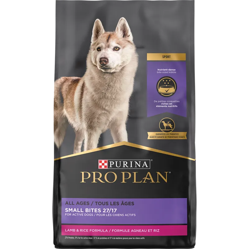 Alimento seco para perros con fórmula de cordero y arroz 27/17 en trozos pequeños para todas las edades Pro Plan Sport