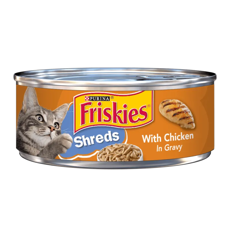 Alimento húmedo para gatos en tiras Friskies con pollo en salsa preparada con jugo de cocción