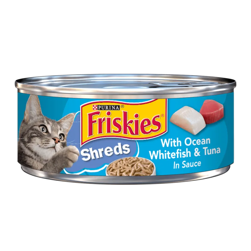 Alimento húmedo para gatos Friskies Tiras con pescado blanco marino y atún en salsa