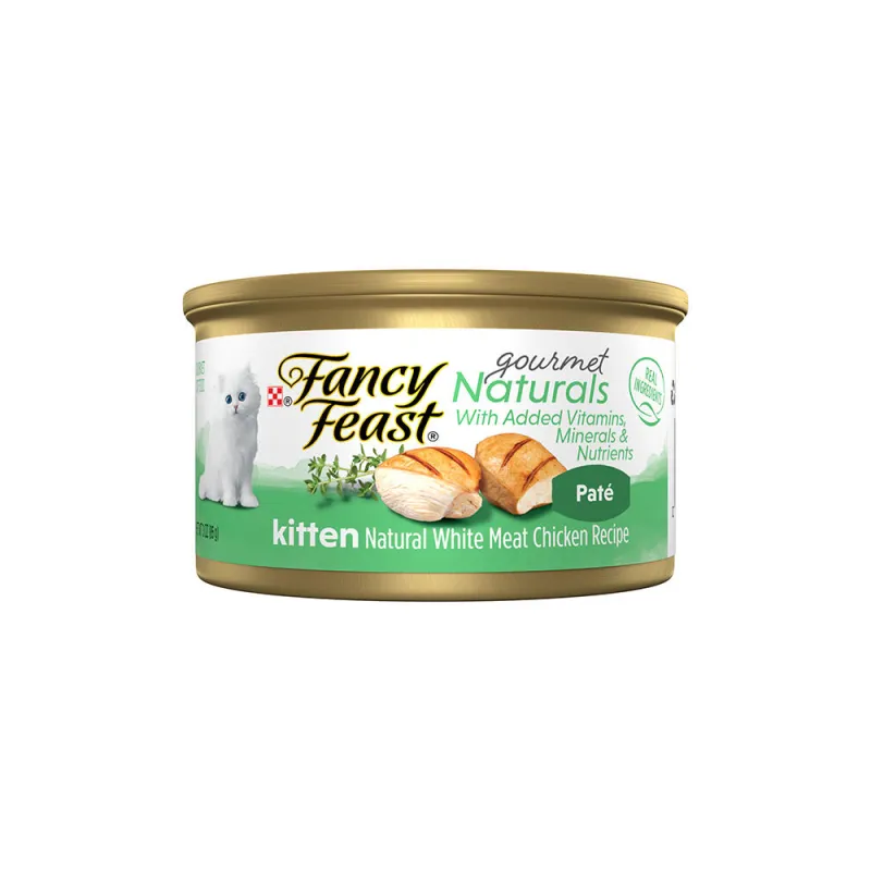 Alimento húmedo para gatitos receta de pechuga de pollo natural Gourmet Naturals de Fancy Feast