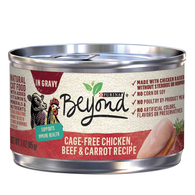 Beyond Cage-Free Chicken, Beef & Carrot Recipe in Gravy Wet Cat Food