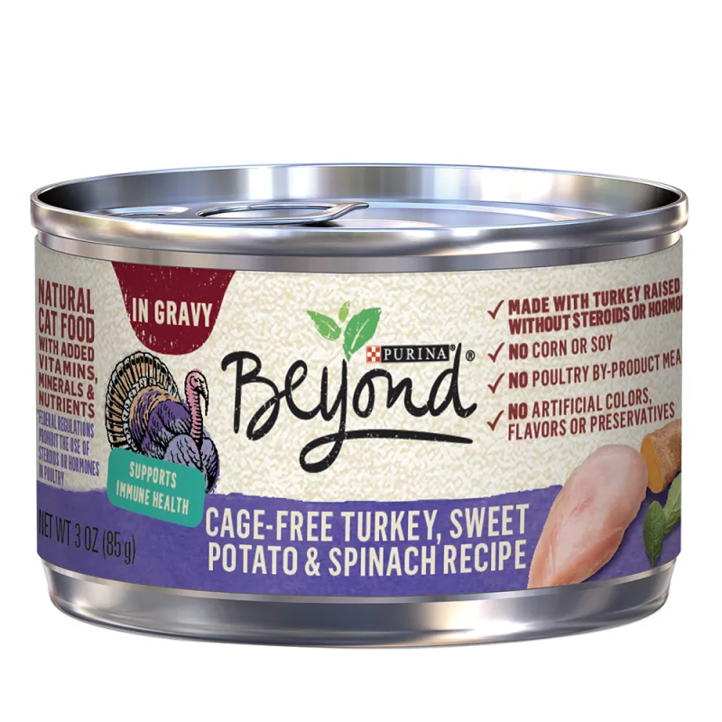 Beyond Cage-Free Turkey, Sweet Potato & Spinach Recipe in Gravy Wet Cat Food