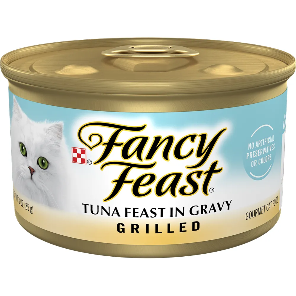 Alimento <i>gourmet</i> para gatos Fancy Feast de atún asado en salsa preparada con jugo de cocción