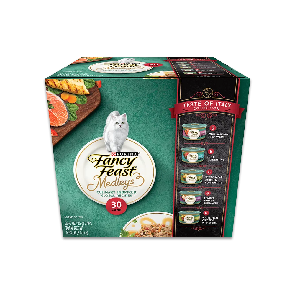 Fancy Feast Medleys Taste of Italy Collection Wet Cat Food Variety Pack –� 30 Cans